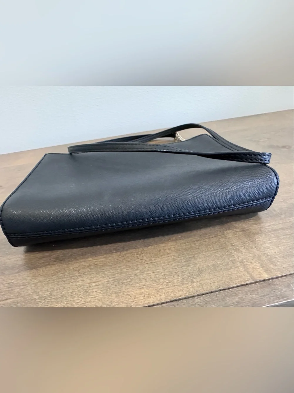 kate spade Black Leather Crossbody Wallet with Chain Strap